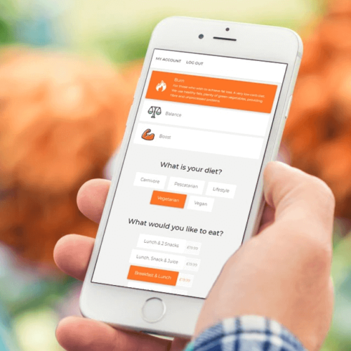 Delivery app on mobile phone