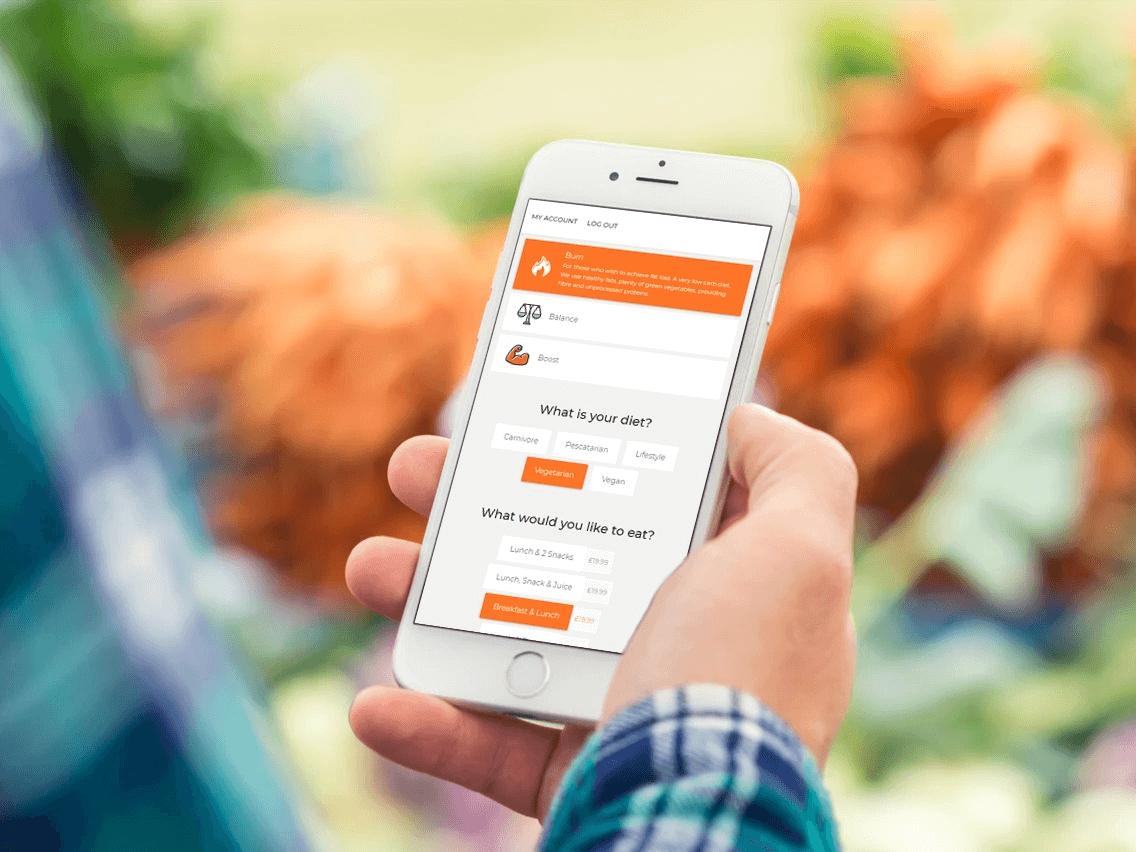 Delivery app on mobile phone